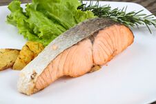 Baked Salmon Stock Photo Baked Salmon Stock Photo