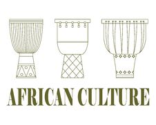 Set Of Three Traditional African Drums Stock Images