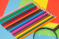 Colored Pencils. Texture Wood Colored Pencils Stock Photos