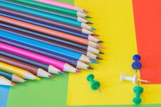 Color Pencil On Colored Paper. Colored Pencils Stock Images Color Pencil On Colored Paper. Colored Pencils Stock Images