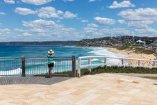 Tourist Enjoying The View - Bar Beach NEwcastle Australia Royalty Free Stock Photo