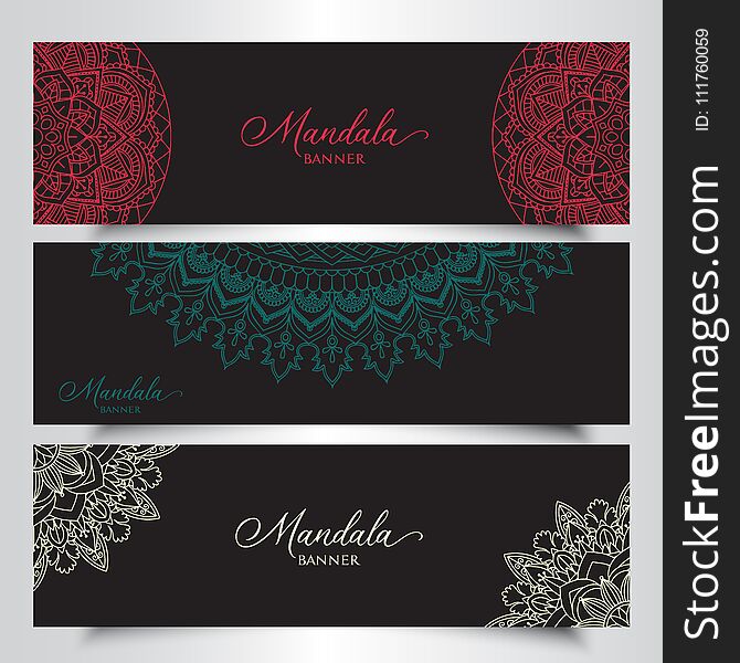 Banners With Decorative Mandala Designs