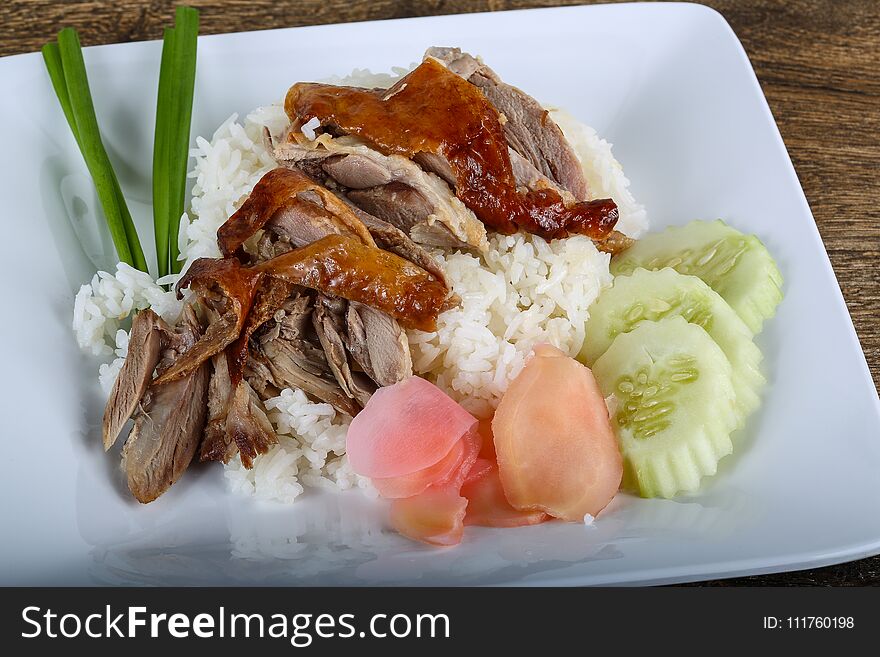 Roasred duck with rice