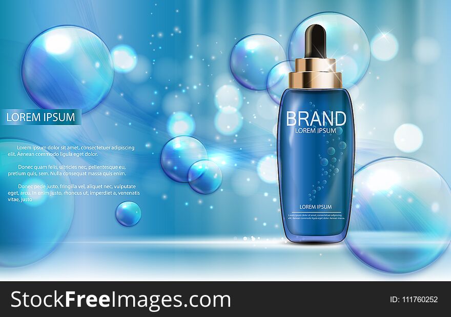 Design Cosmetics Product Template for Ads or Magazine Background. 3D Realistic Vector Iillustration. EPS10