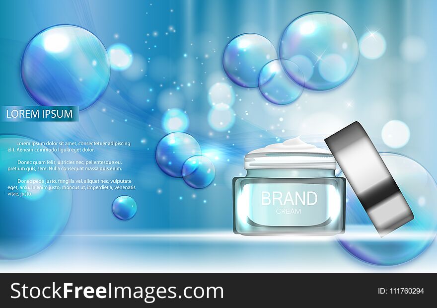 Design Cosmetics Product Template For Ads Or Magazine Background. 3D Realistic Vector Iillustration