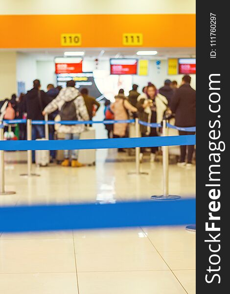 People take their luggage at the airport. Natural blur. People take their luggage at the airport. Natural blur