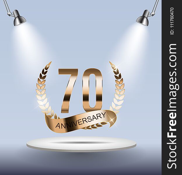 Template Logo 70 Years Anniversary Vector Illustration EPS10