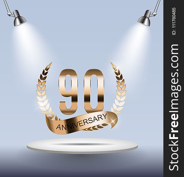 Template Logo 90 Years Anniversary Vector Illustration EPS10