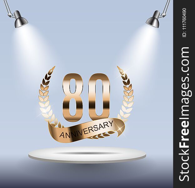 Template Logo 80 Years Anniversary Vector Illustration EPS10