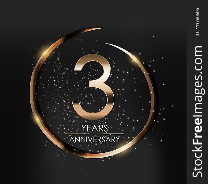 Template Logo 3 Years Anniversary Vector Illustration EPS10