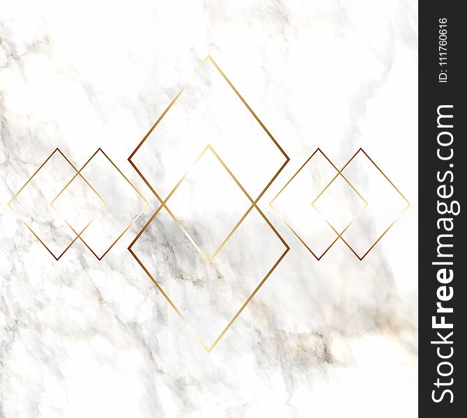 Gold diamond pattern on an elegant marble texture. Gold diamond pattern on an elegant marble texture