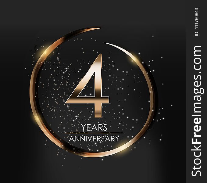 Template Logo 4 Years Anniversary Vector Illustration