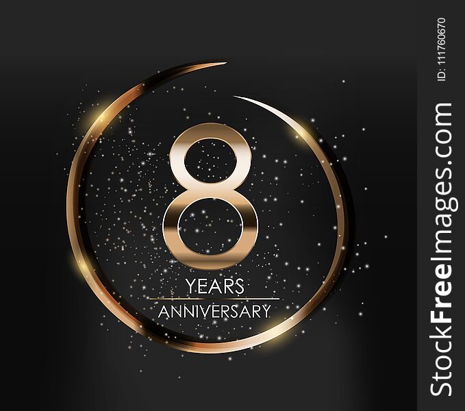 Template Logo 8 Years Anniversary Vector Illustration EPS10