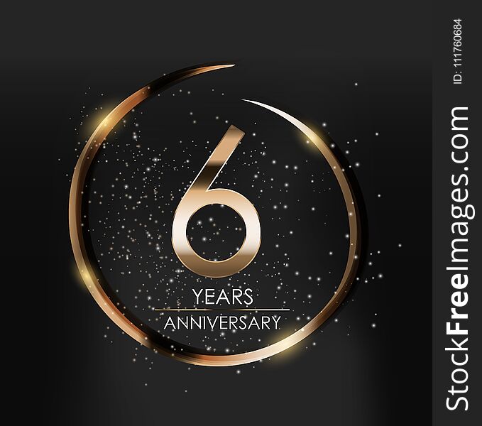 Template Logo 6 Years Anniversary Vector Illustration