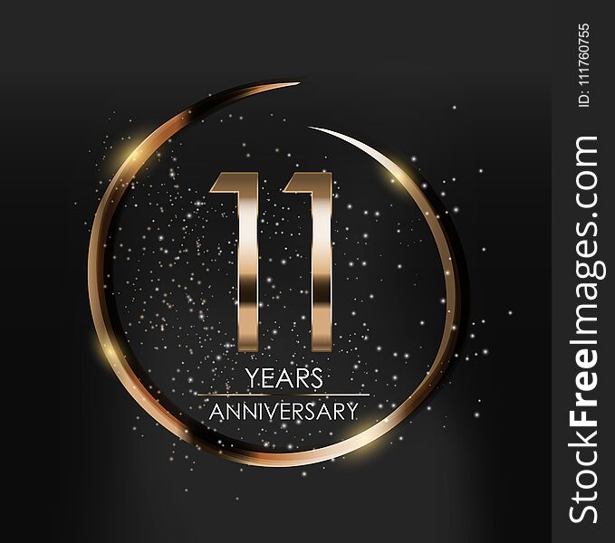 Template Logo 11 Years Anniversary Vector Illustration