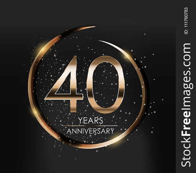 Template Logo 40 Years Anniversary Vector Illustration