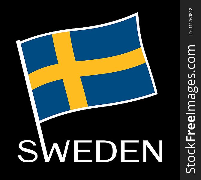 Sweden National Flag. Vector Illustration