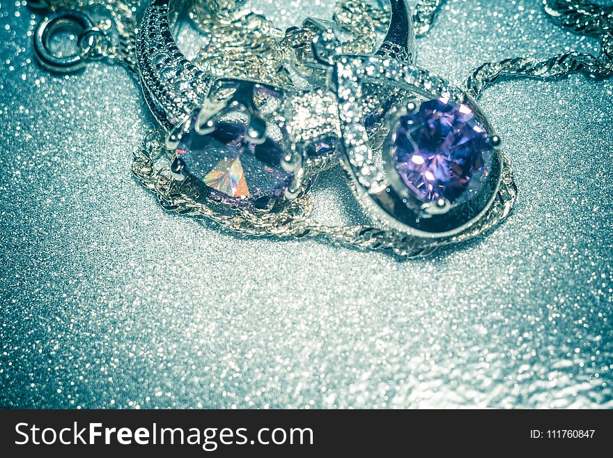 Fashion silver pendant with purple zirconia, amethyst imitation, filtered. Fashion silver pendant with purple zirconia, amethyst imitation, filtered.