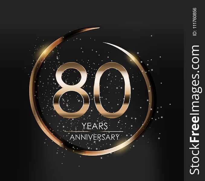 Template Logo 80 Years Anniversary Vector Illustration