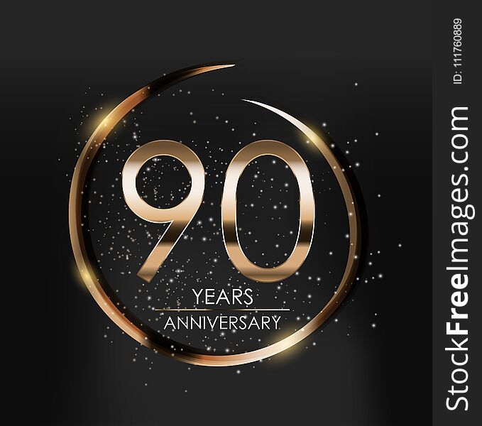 Template Logo 90 Years Anniversary Vector Illustration