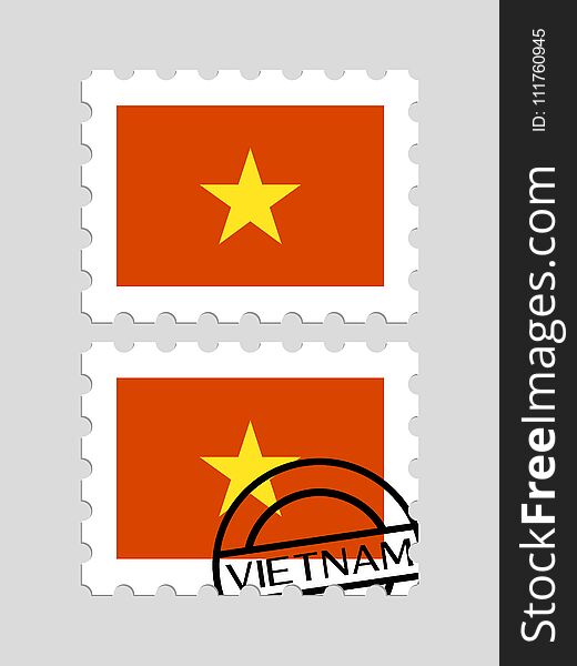 Vietnam Flag On Postage Stamps