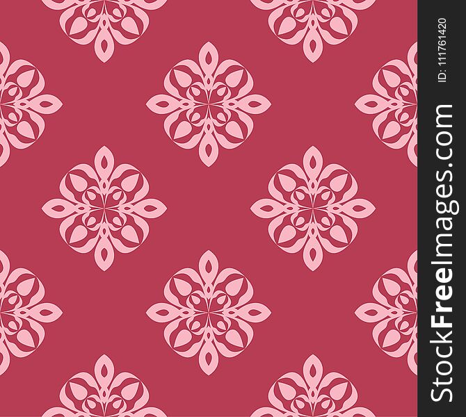 Floral ornament on red background. Seamless pattern for textile and wallpapers. Floral ornament on red background. Seamless pattern for textile and wallpapers