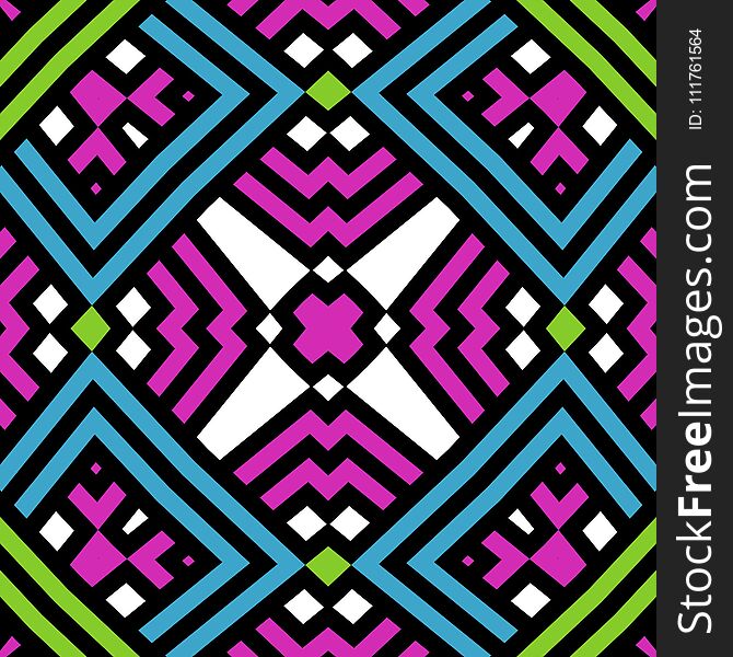 Beautiful Seamless Mosaic Pattern In Vibrant Colors