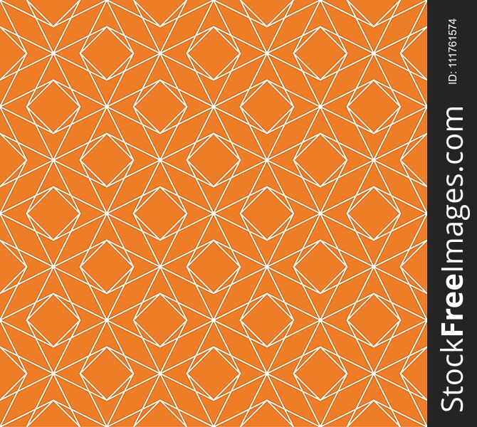 Orange Geometric Print. Seamless Pattern