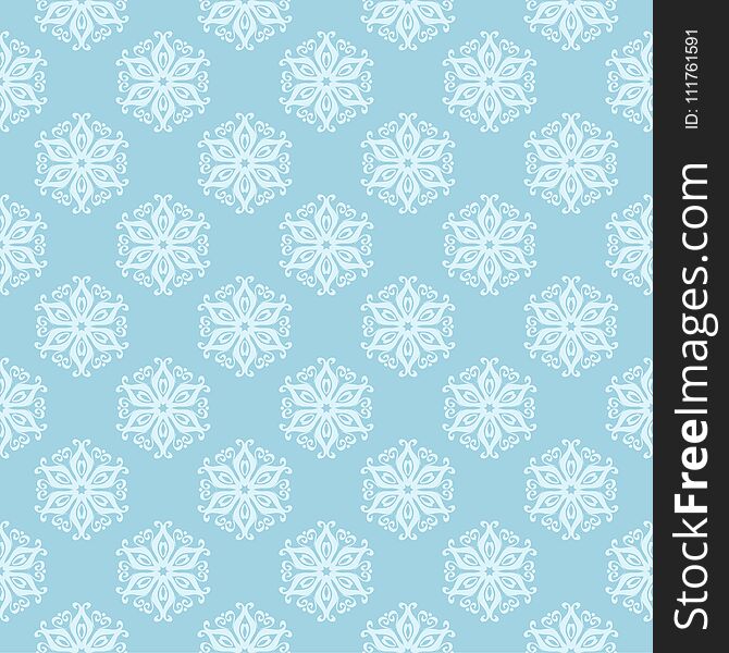 White and blue floral seamless pattern