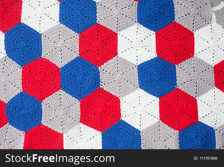 Knitted hexagons