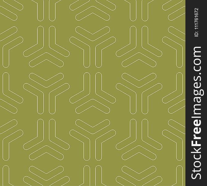 Olive green and white geometric print. Seamless pattern for web, textile and wallpapers