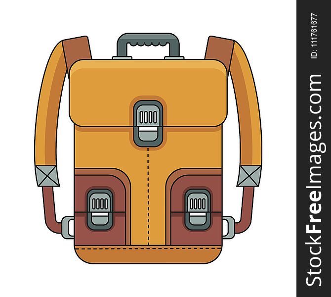 Yellow Leather Backpack Icon