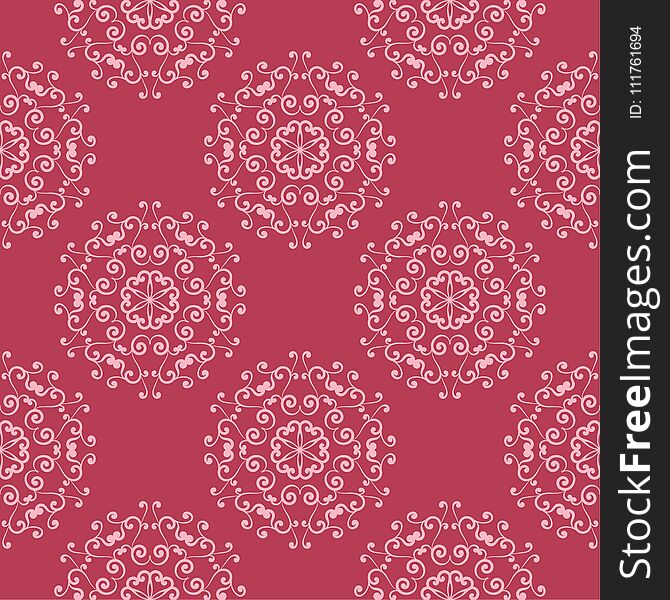Floral seamless pattern on red background