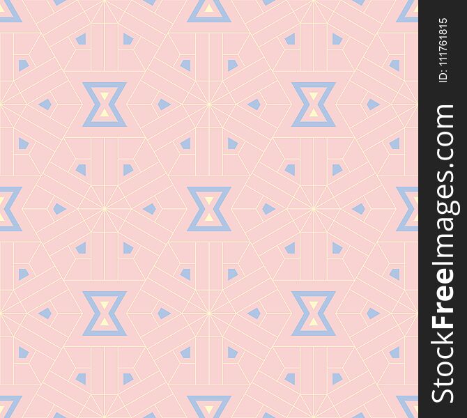 Pink Geometric Seamless Background. Multi Colored Pattern