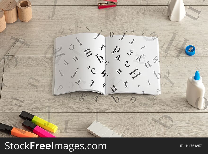 Open Notebook With Letters On It