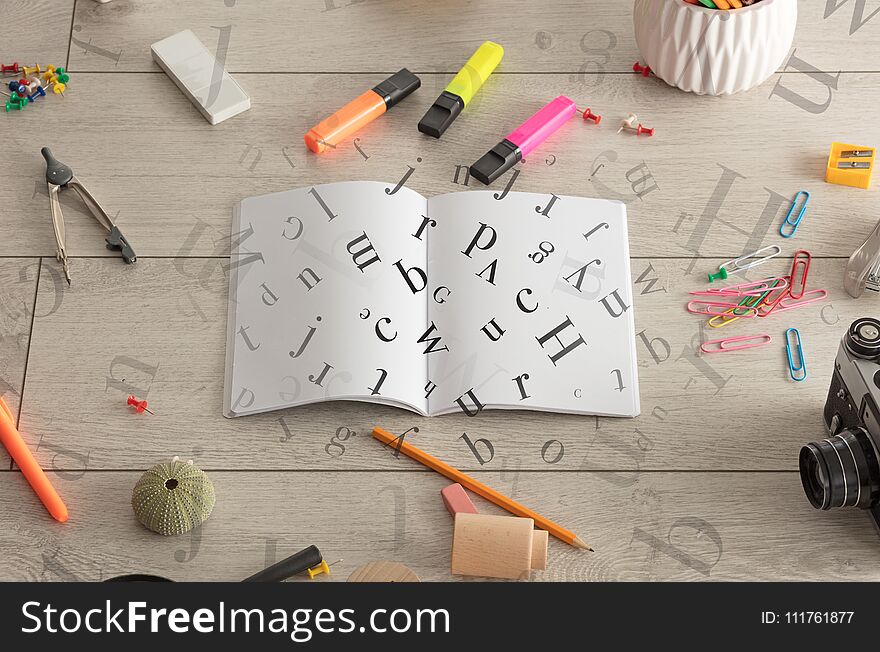 Open Notebook With Letters On It