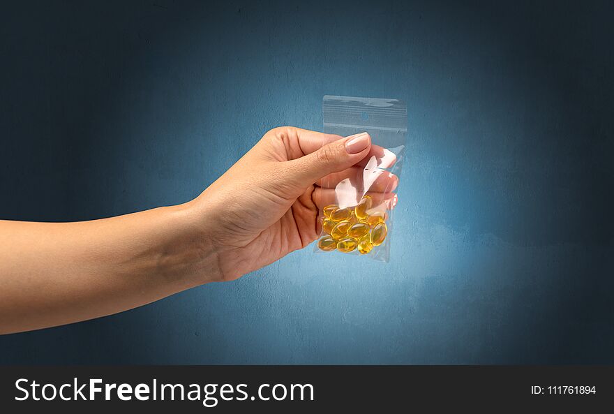 Giving drugs in plastic bag