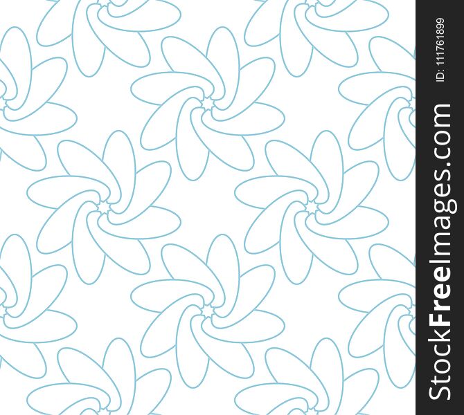 Blue Floral Seamless Pattern On White Background