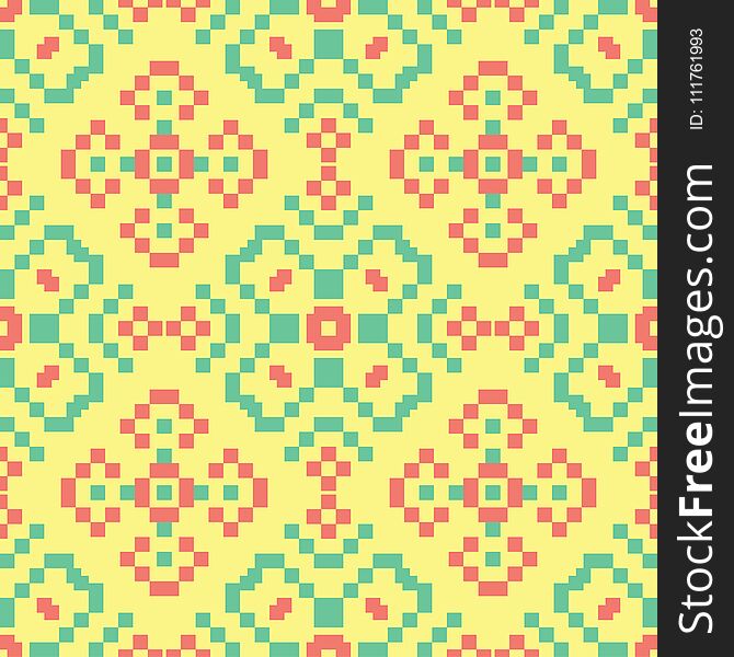 Multi colored seamless floral background. Pink blue green and yellow pattern for textile and wallpapers