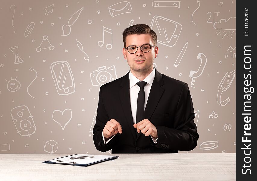 Businessman Sitting At A Desk