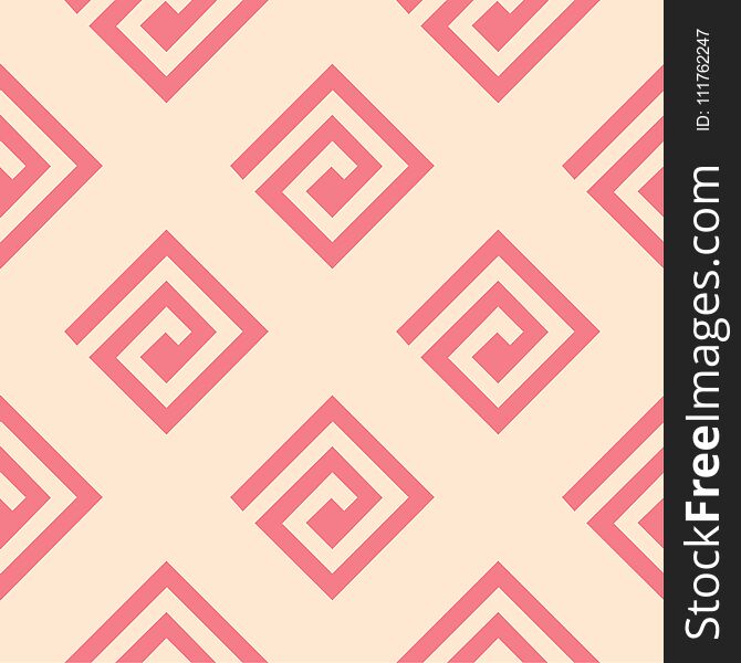 Red and beige geometric print. Seamless pattern for web, textile and wallpapers