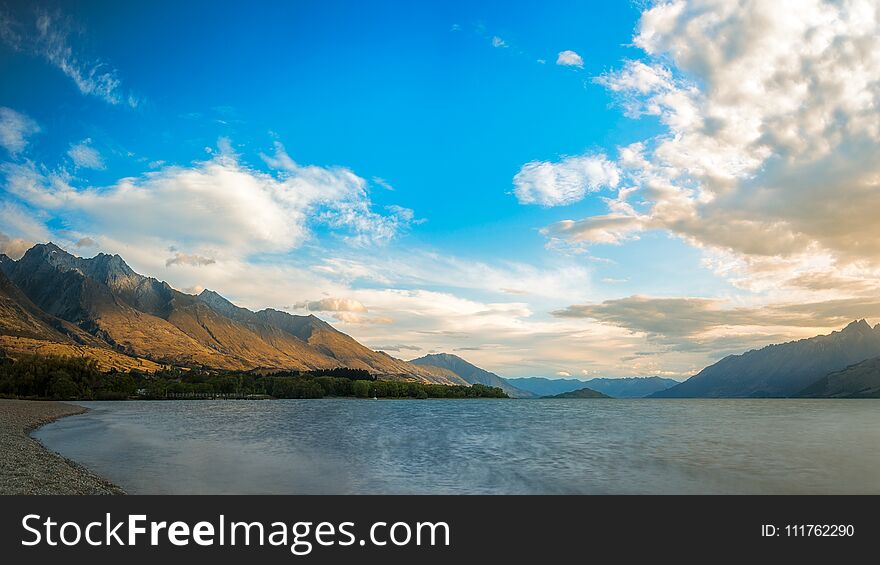 Light On The Mountain At Glenorchy, New Zealand