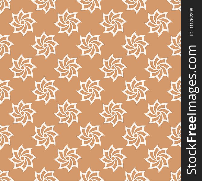 Floral colored seamless pattern. Brown and white background with fower elements for wallpapers.