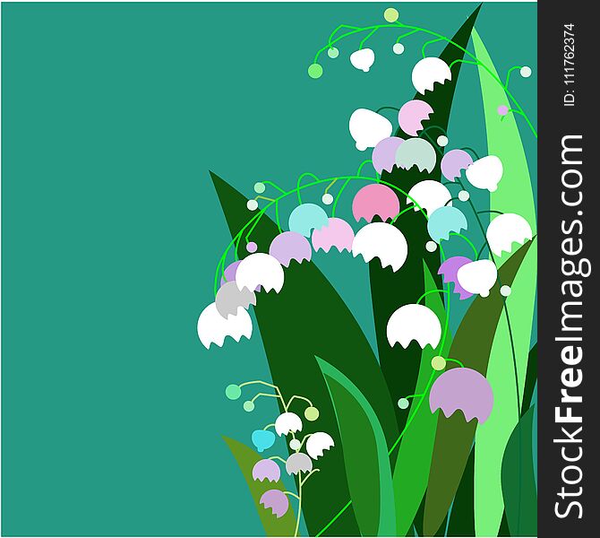 vector illustration spring flowers bouquets bouquet plants greeting card congratulations