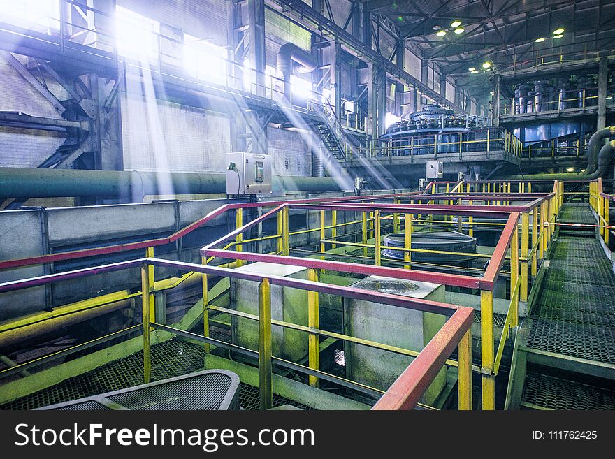 Industrial interior of factory