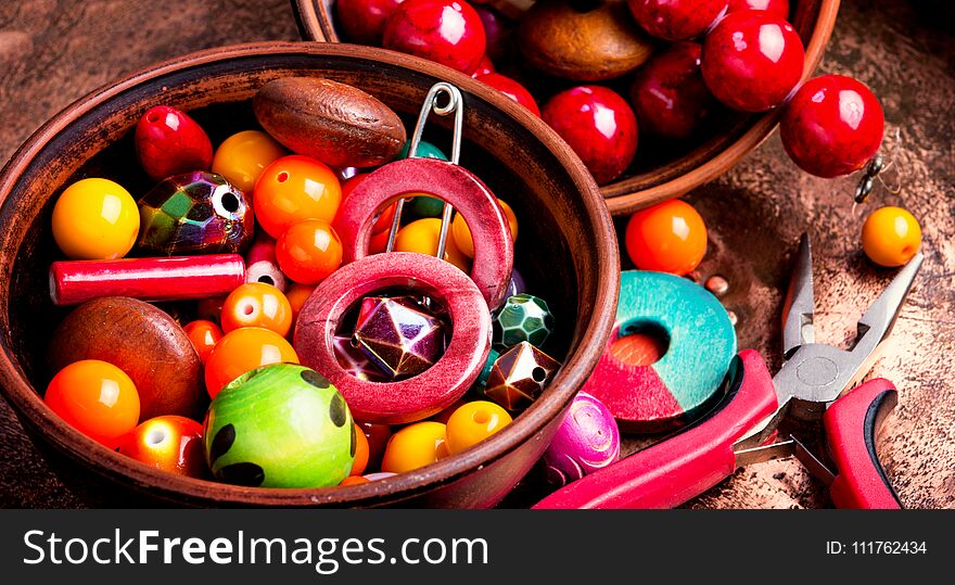 Making Bijouterie Of Colored Beads