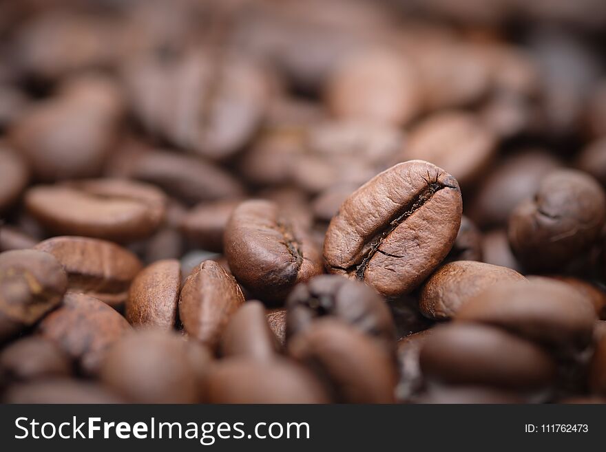 Close up - roasted coffee beans