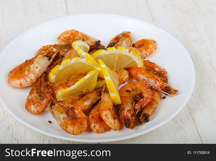 Roasted shrimps