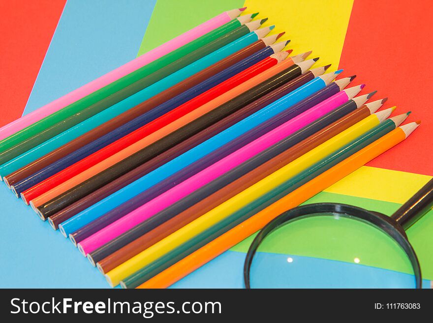 Colored Pencils. Texture wood colored pencils