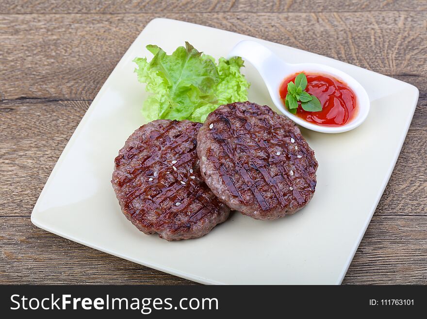 Grilled burger cutlet